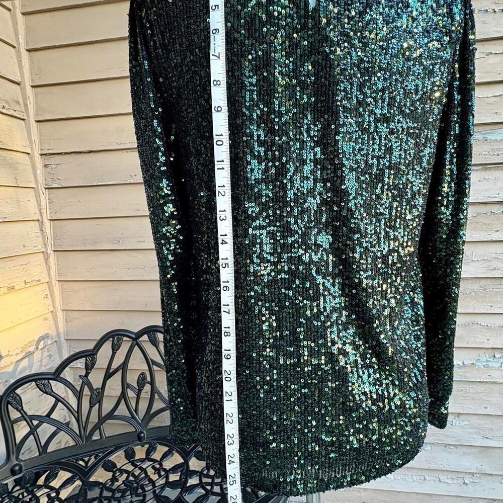 Green sequin blouse with front - Picture 5 of 8